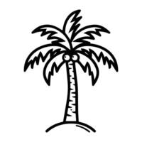 Palm Tree icon or modern line symbol. line art and icon design with bold outline. Black and white Pixel Perfect minimalistic symbol isolated white background. Silhouette simple thin sign vector