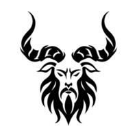 Satyr icon or modern line symbol. line art and icon design with bold outline. Black and white Pixel Perfect minimalistic symbol isolated white background. Silhouette simple thin sign vector