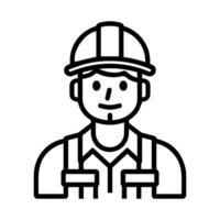 Engineer icon or modern line symbol. line art and icon design with bold outline. Black and white Pixel Perfect minimalistic symbol isolated white background. Silhouette simple thin sign vector