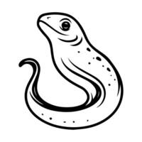 Eel icon or modern line symbol. line art and icon design with bold outline. Black and white Pixel Perfect minimalistic symbol isolated white background. Silhouette simple thin sign vector