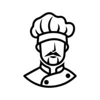 Chef icon or modern line symbol. line art and icon design with bold outline. Black and white Pixel Perfect minimalistic symbol isolated white background. Silhouette simple thin sign vector