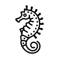Seahorse icon or modern line symbol. line art and icon design with bold outline. Black and white Pixel Perfect minimalistic symbol isolated white background. Silhouette simple thin sign vector