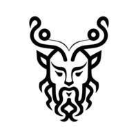 Satyr icon or modern line symbol. line art and icon design with bold outline. Black and white Pixel Perfect minimalistic symbol isolated white background. Silhouette simple thin sign vector