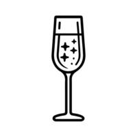 Champagne icon or modern line symbol. line art and icon design with bold outline. Black and white Pixel Perfect minimalistic symbol isolated white background. Silhouette simple thin sign vector