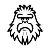 Yeti icon or modern line symbol. line art and icon design with bold outline. Black and white Pixel Perfect minimalistic symbol isolated white background. Silhouette simple thin sign vector