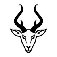 Faun icon or modern line symbol. line art and icon design with bold outline. Black and white Pixel Perfect minimalistic symbol isolated white background. Silhouette simple thin sign vector