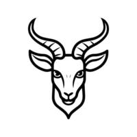 Faun icon or modern line symbol. line art and icon design with bold outline. Black and white Pixel Perfect minimalistic symbol isolated white background. Silhouette simple thin sign vector