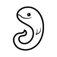 Eel icon or modern line symbol. line art and icon design with bold outline. Black and white Pixel Perfect minimalistic symbol isolated white background. Silhouette simple thin sign vector