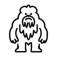 Yeti icon or modern line symbol. line art and icon design with bold outline. Black and white Pixel Perfect minimalistic symbol isolated white background. Silhouette simple thin sign vector