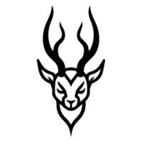 Faun icon or modern line symbol. line art and icon design with bold outline. Black and white Pixel Perfect minimalistic symbol isolated white background. Silhouette simple thin sign vector
