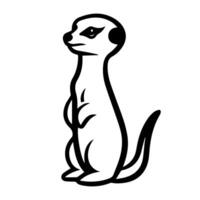 Meerkat icon or modern line symbol. line art and icon design with bold outline. Black and white Pixel Perfect minimalistic symbol isolated white background. Silhouette simple thin sign vector