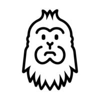Yeti icon or modern line symbol. line art and icon design with bold outline. Black and white Pixel Perfect minimalistic symbol isolated white background. Silhouette simple thin sign vector