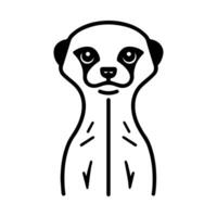 Meerkat icon or modern line symbol. line art and icon design with bold outline. Black and white Pixel Perfect minimalistic symbol isolated white background. Silhouette simple thin sign vector