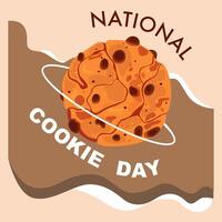 National chocolate chip cookie day. Happy cookie day poster. Chocolate chip cookie and cup of milk. Cookies cute characters. Confectionery retro icons vector