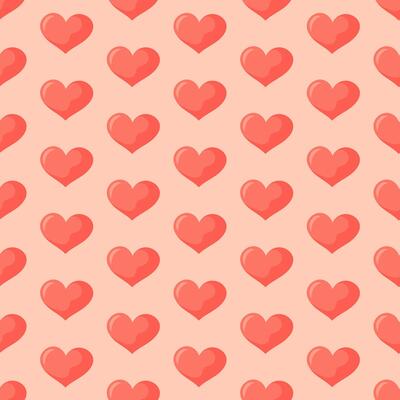 Valentines day seamless pattern with cute hearts. Simple illustration. Romantic background for Valentines day cards, wrapping paper, packaging, kids textile, baby fabric.