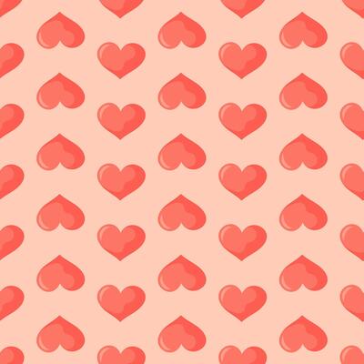 Valentines day seamless pattern with cute hearts. Simple illustration. Romantic background for Valentines day cards, wrapping paper, packaging, kids textile, baby fabric.