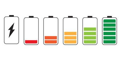 Battery charge icon , battery set icon in flat style. Different size accumulator, vector