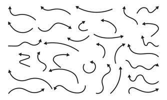 Hand drawn arrow icons set. Arrow sketch handmade doodle swipe up symbol sign, Simple logo isolated on white background. vector