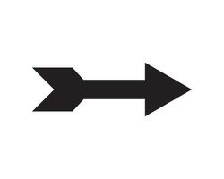 Big long wide arrow pointer. Black icon. illustration and drawing. vector