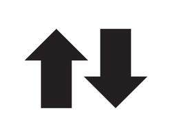 Rounded mini arrows, up-down icon. A small two-way black direction symbol. Isolated on a white background. vector