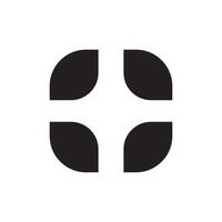Zigzag edge quartered circle icons. quadrant shapes with set of 4 black jagged edges. Isolated on a white background. vector