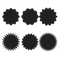 Set of starburst , Starburst badge shape, burst wave star, price label sticker sunburst badges. Simple flat style vintage labels, stickers, on white background vector