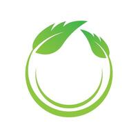 leaf circle icon illustration design template vector