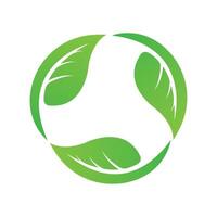 leaf circle icon illustration design template vector