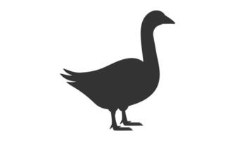 Goose silhouette on white background. illustration. vector