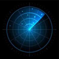 Digital radar screen. Futuristic sonar interface, navigation control monitor high-tech military target tracker or air traffic radar scanner display illustration vector