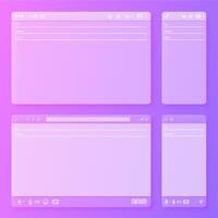 Transparent Email interface. Webmail mobile and desktop client app layout, new message form window UI template set vector