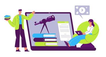 Online education, language training, digital workshop, e-learning concept vector