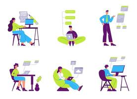 Programmers, web, software engineers and game designers vector
