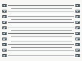 Mugshot lineup. Prison photo booking backdrop template with height measurements scale lineup, law enforcement and jail arested snapshot background vector