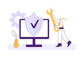 Cyber security content. of security cyber vector