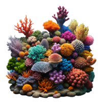 Colorful Coral Reef Ecosystem Displaying Diverse Marine Life Underwater in a Tropical Ocean Environment png