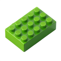 Bright Green Block Constructed From Interlocking Pieces on Transparent Surface for Creative Building Activities png