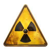 Warning Sign Indicating Radioactive Hazard With Distinctive Symbol on Transparent Background png