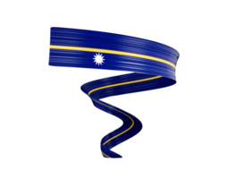 3d Flag Of Nauru 3d Wavy Shiny Nauru Ribbon Flag 3d Illustration png