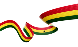 3d Flag Of Ghana 3d Shiny Waving Ghana Ribbon Flag 3d Illustration png