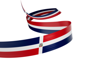 3d Flag Of Dominican Republic 3d Shiny Waving Ribbon Flag 3d Illustration png