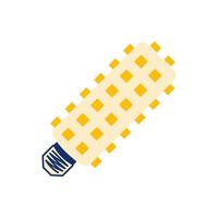 LED lamp rectangular. Diodes, light bulb. Lighting equipment. Illumination. Electricity. Flat style. Color image - yellow and blue. Isolated on white background. illustration vector
