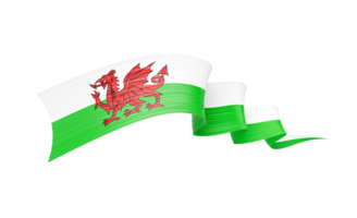 3d Flag Of Wales 3d Wavy Shiny Wales Ribbon Flag 3d Illustration png