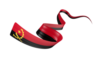 3d Flag Of Angola 3d Wavy Shiny Angola Ribbon 3d Illustration png