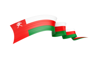 3d Flag Of Oman 3d Wavy Shiny Oman Ribbon Flag 3d Illustration png