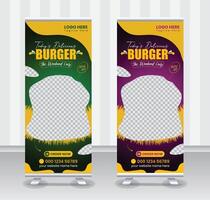 Today's special food menu and restaurant roll up banner x or roll up banner design template vector