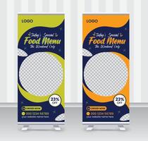 Today's special food menu and restaurant roll up banner x or roll up banner design template vector