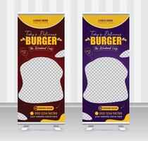 Today's special food menu and restaurant roll up banner x or roll up banner design template vector