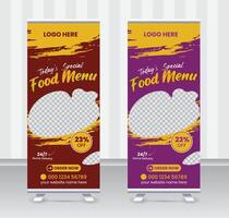 Today's special food menu and restaurant roll up banner x or roll up banner design template vector