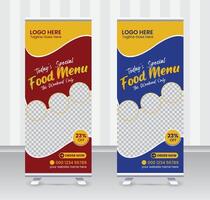 Today's special food menu and restaurant roll up banner x or roll up banner design template vector